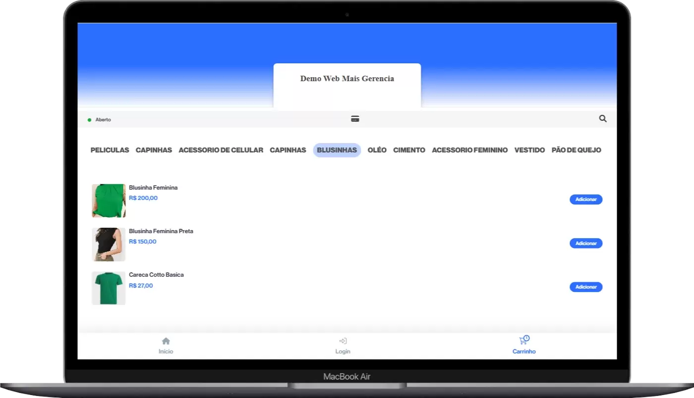 Loja Digital Gratuita com checkout